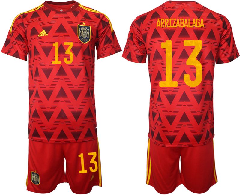 Cheap Men 2022 World Cup National Team Spain home red 13 Soccer Jersey